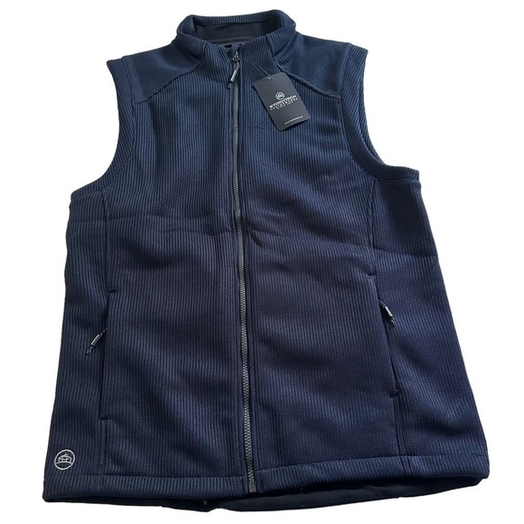 NWT Stormtech Performance Navy Full Zip Ribbed Vest Large - Picture 1 of 9